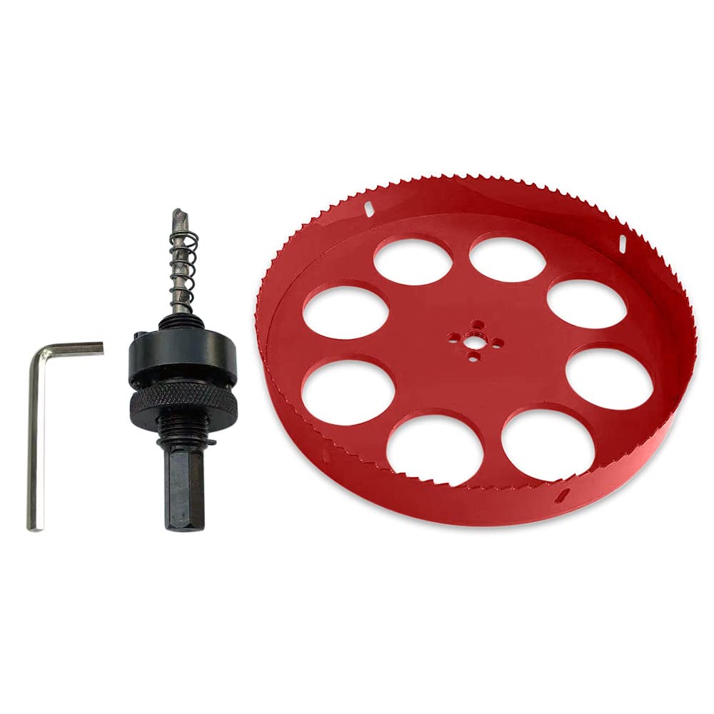 TUNEZ® Scie-cloche bi-métal M42 bimétallique avec arbre hexagonal et forets de centrage en métal pour bois, métal, plaque de plâtre, tôle, tuyau en plastique (245 mm) TUNEZ® Scie-cloche bi-métal M42 bimétallique avec arbre hexagonal et forets de centrage en métal pour bois, métal, plaque de plâtre, tôle, tuyau en plastique (245 mm)