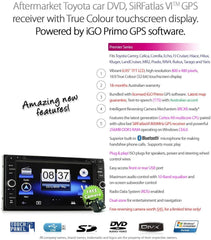 6.95 Inch FHD Double Din Bluetooth Car Stereo for Toyota Land Cruiser FJ Prado Hilux DVD CD Player Support Bluetooth SD/USB/AM/FM with iGo Map