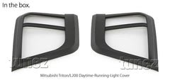 Matte Black Front Fog Light Lamp Cover For Mitsubishi Triton MR 2019 2020 Matt Matte Black Front Fog Light Lamp Cover For Mitsubishi Triton MR 2019 2020 Matt