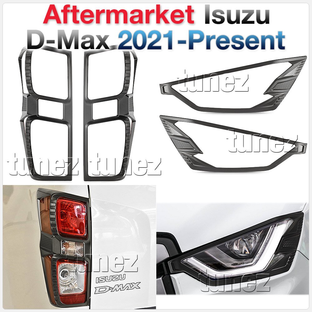 Black Front Rear Tail Light Head Lamp Cover For Isuzu D-Max DMax RG 2021 2022 Black Front Rear Tail Light Head Lamp Cover For Isuzu D-Max DMax RG 2021 2022