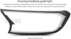 LED Cover Light Matt Black for Ford Ranger PX2 MK2 T6 & Everest UA 2015-2020 Pair COB Chip-On-Board Front Light XL XLT XLS Wildtrak Ambiente Titanium Trend