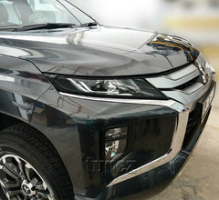 Matte Black Front Fog Light Lamp Cover For Mitsubishi Triton MR 2019 2020 Matt Matte Black Front Fog Light Lamp Cover For Mitsubishi Triton MR 2019 2020 Matt