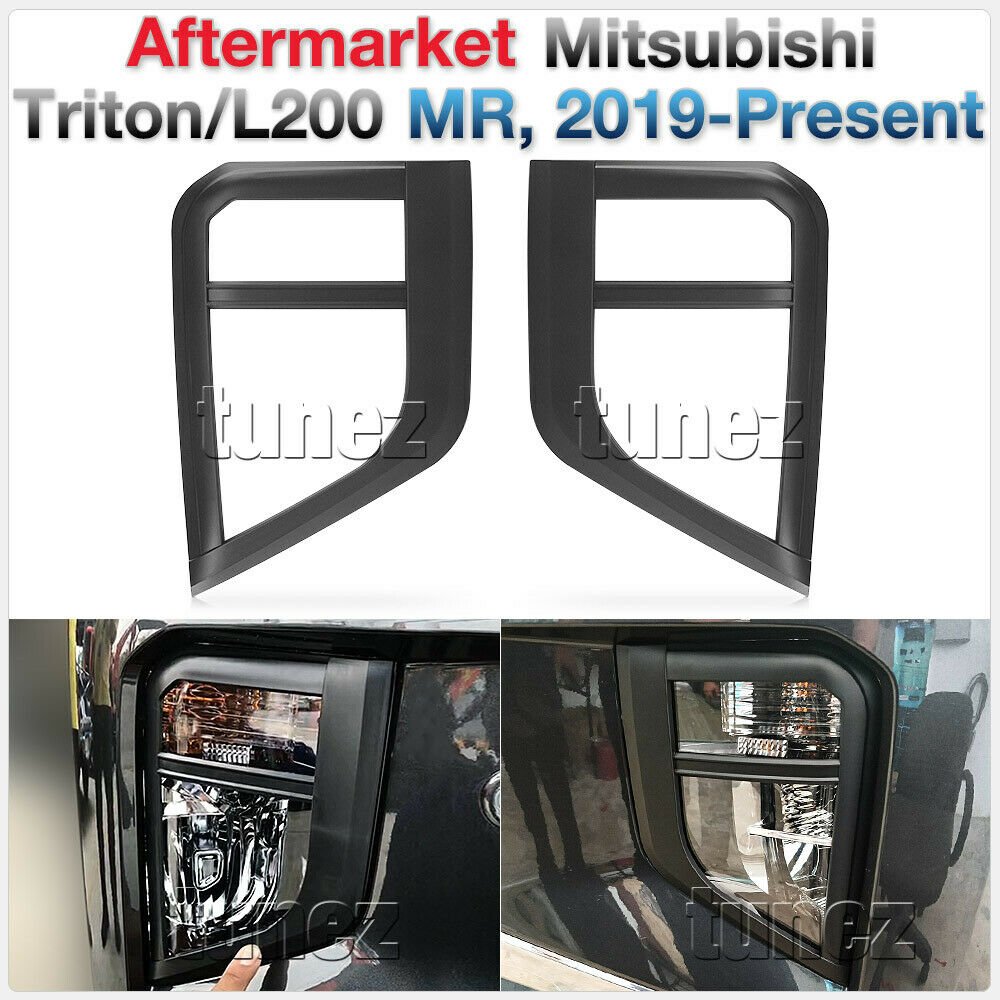 Matte Black Front Fog Light Lamp Cover For Mitsubishi Triton MR 2019 2020 Matt Matte Black Front Fog Light Lamp Cover For Mitsubishi Triton MR 2019 2020 Matt