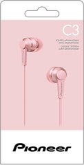Pioneer C3 Lightweight in-Ear Headphone with Powerful 10 mm Driver and Aluminium Design - Pink Pioneer C3 Lightweight in-Ear Headphone with Powerful 10 mm Driver and Aluminium Design - Pink