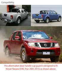 4x Door Handle Cup Guard Cover Matt Black For Nissan Navara D40 2005-2015 4x Door Handle Cup Guard Cover Matt Black For Nissan Navara D40 2005-2015