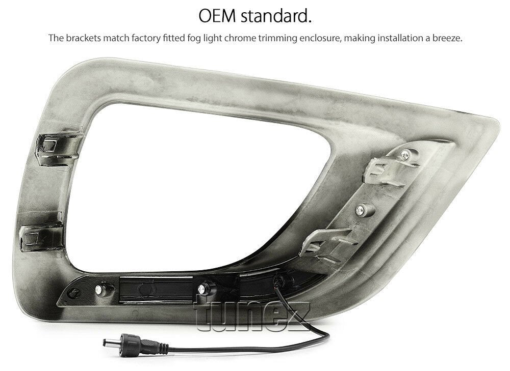 LED Daytime Running Light DRL For Nissan Navara NP300 D23 Fog Lamp Glossy Black