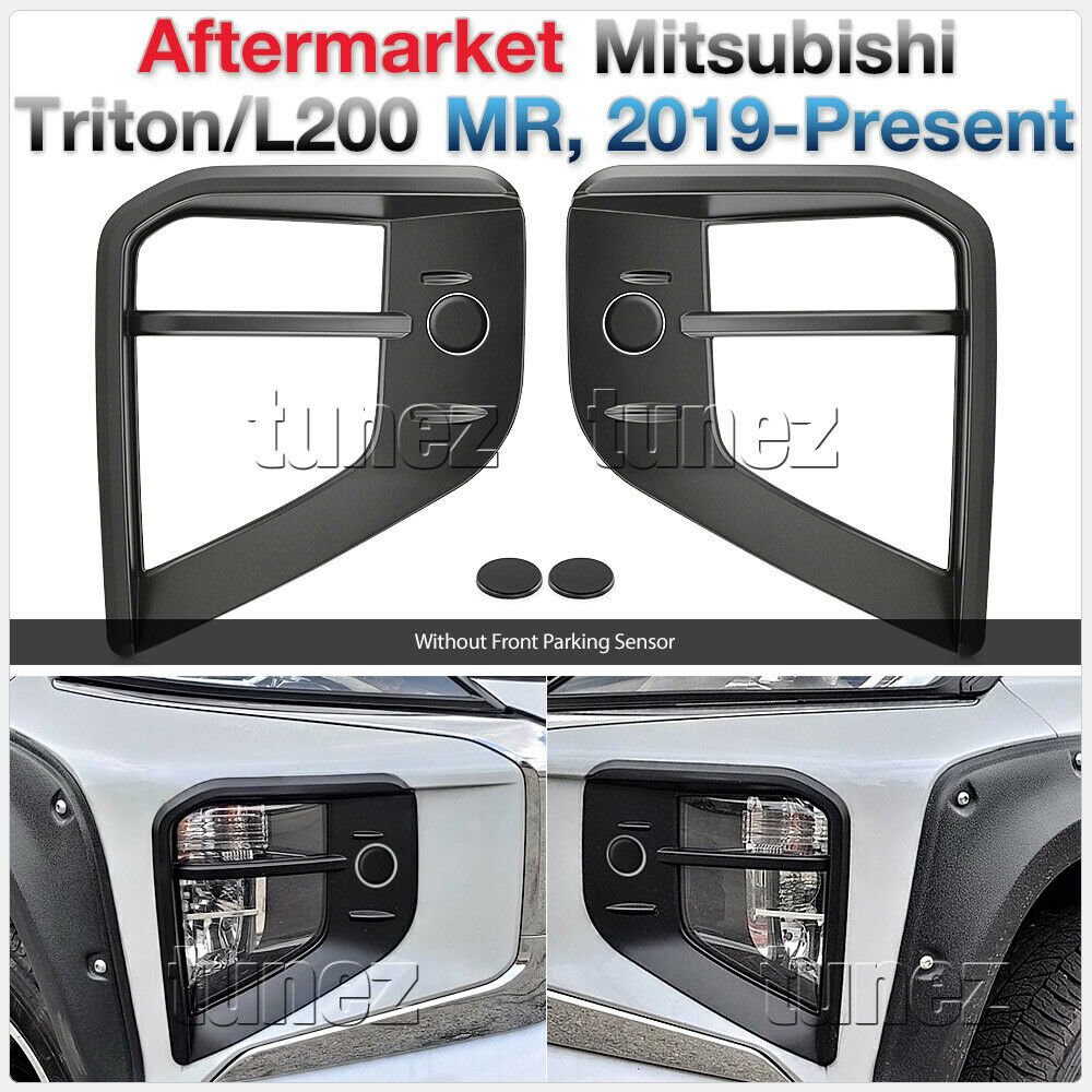 Matte Black Front Fog Light Lamp Cover For Mitsubishi Triton MR 2019 2020 GLX Matte Black Front Fog Light Lamp Cover For Mitsubishi Triton MR 2019 2020 GLX