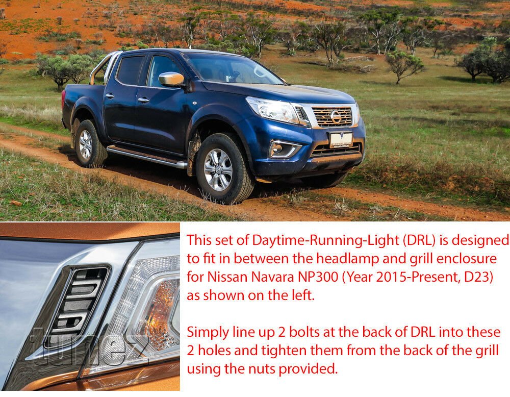 Grill Grille LED Daytime Running Light DRL For Nissan Navara D23 NP300 RX DX