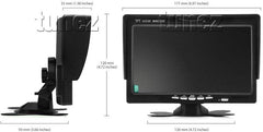 7" Quad Monitor Splitscreen CCD Reversing 4 Cameras Package 4PIN Kit Truck Car