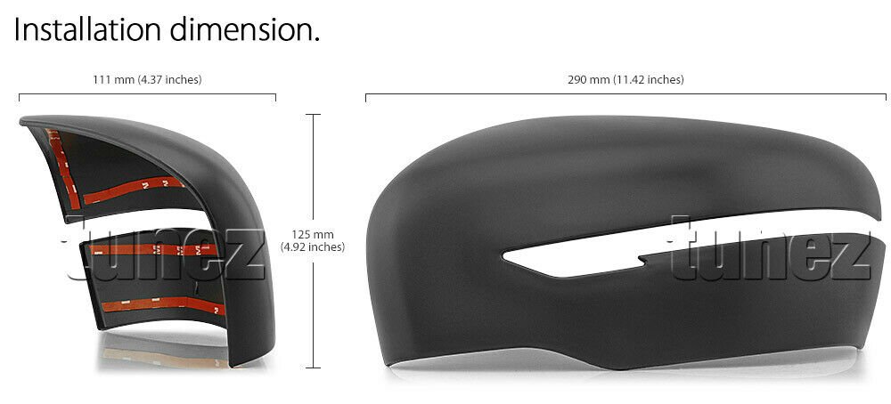 Matte Mat Black Edition Side Mirror Cover For Nissan Navara NP300 D23 STX