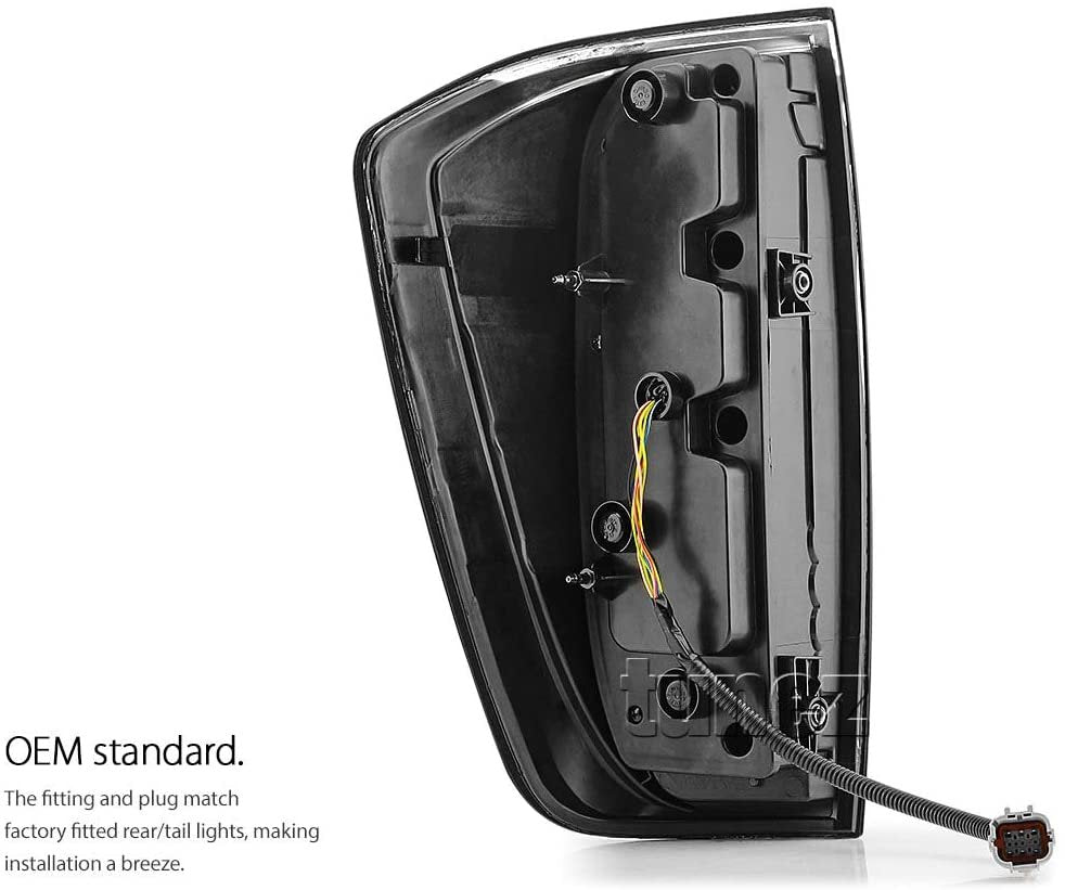 Tail Lights Rear Lamp LED Smoked For Nissan Navara NP300 D23 Series DX RX ST ST-X SL Visia Acenta Acenta+ N-Connecta Tekna Truck Pickup Full COB LED Replacement 2015 2016 2017 2018 2019 2020