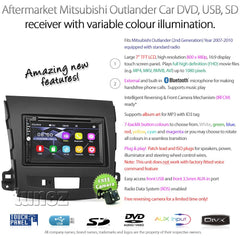 Mitsubishi Outlander Car DVD USB MP3 Player Stereo Radio CD Fascia Facia ISO Kit