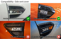 Ford Ranger PX T6 2015 2016 Matte Matt Black Side Vent Mirror Cover M-Sport Car Ford Ranger PX T6 2015 2016 Matte Matt Black Side Vent Mirror Cover M-Sport Car