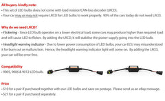 9005 HB3 9012 HIR2 Car LED Load Resistor CANBus CAN Bus Decoder Error Free