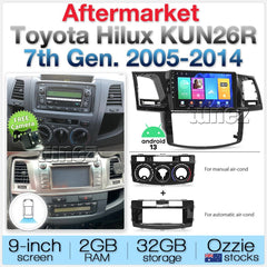 9'' Android Auto CarPlay For Toyota Hilux 2005-2014 Stereo GPS Radio MP3 DSP