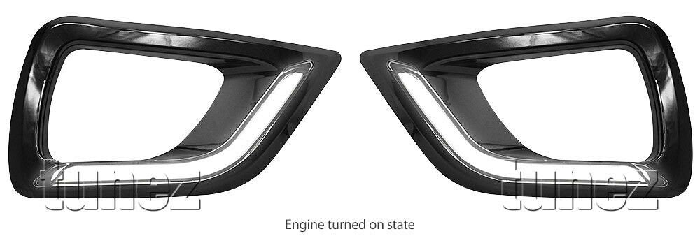 LED Daytime Running Light DRL For Nissan Navara NP300 D23 Fog Lamp Glossy Black