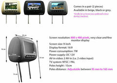 2 x 7" HD Pair Of Car Headrest Pillow Rear Monitor Display Screen For DVD Player 2 x 7" HD Pair Of Car Headrest Pillow Rear Monitor Display Screen For DVD Player