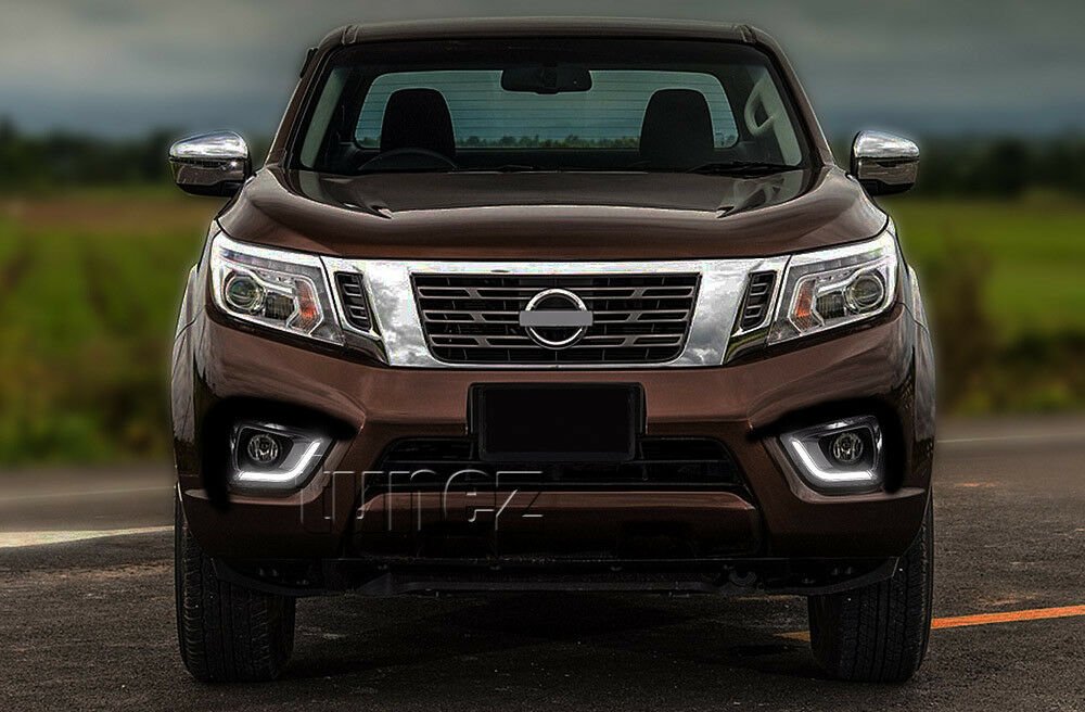 LED Daytime Running Light DRL For Nissan Navara NP300 D23 Fog Lamp Glossy Black