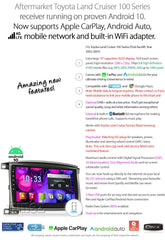 Apple CarPlay Android Auto For Toyota LandCruiser 100 2003-2007 Radio Stereo MP3