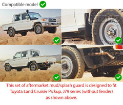 Front Rear Mud Flap Splash Guard Toyota LandCruiser J79 70 Pickup Series ABS Front Rear Mud Flap Splash Guard Toyota LandCruiser J79 70 Pickup Series ABS
