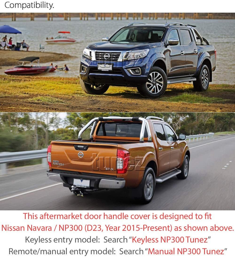 Matte Matt Remote Manual Door Handle Cover Key For Nissan Navara NP300 D23