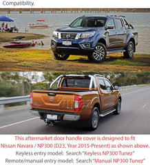 Matte Matt Remote Manual Door Handle Cover Key For Nissan Navara NP300 D23 Matte Matt Remote Manual Door Handle Cover Key For Nissan Navara NP300 D23