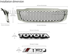 Fit Front Chrome Grill Grille Black Mesh For Hilux 7th Generation 2011-2015 SR SR5 Fit Front Chrome Grill Grille Black Mesh For Hilux 7th Generation 2011-2015 SR SR5