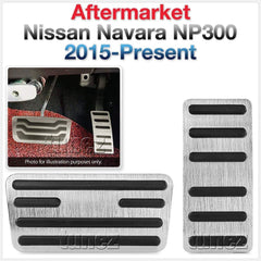 Non Slip Performance Foot Pedal Pads Auto Aluminum Pedal Covers Fit for Nissan Navara NP300 (D23, Year 2015-Present), DX RX ST ST-X