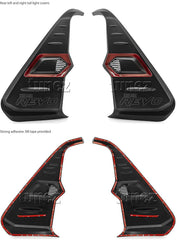 Front Tail Rear Light Lamp Cover Compatible With Toyota Hilux GUN1 2016-2020 TRD Black & Red Front Tail Rear Light Lamp Cover Compatible With Toyota Hilux GUN1 2016-2020 TRD Black & Red
