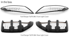 Matte Black Front Tail Rear Light Lamp Cover Ford Ranger T6 Wildtrak 2011-2014 Matte Black Front Tail Rear Light Lamp Cover Ford Ranger T6 Wildtrak 2011-2014
