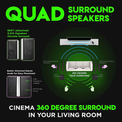 Nakamichi Shockwafe Ultra 9.2.4 Ch 1000W Dolby Atmos Soundbar with Dual 10" Subs (Wireless), Four 2-Way Rear Speakers & Dolby Vision Nakamichi Shockwafe Ultra 9.2.4 Ch 1000W Dolby Atmos Soundbar with Dual 10" Subs (Wireless), Four 2-Way Rear Speakers & Dolby Vision