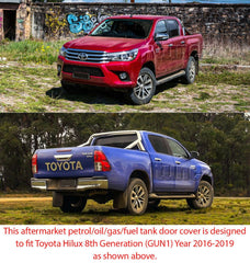 Matte Matt Black Fuel Petrol Gas Tank Door Cover For Toyota Hilux TRD GUN1 Matte Matt Black Fuel Petrol Gas Tank Door Cover For Toyota Hilux TRD GUN1