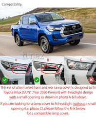 Headlight Head Light Lamp Cover For Toyota Hilux Mk3 2020 2021 2022 SR5 Rogue
