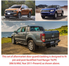 Door Guard Cladding Side Panel Protector Ford Ranger T6 PX MK1 MK2 XL XLT Door Guard Cladding Side Panel Protector Ford Ranger T6 PX MK1 MK2 XL XLT