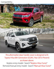 Matt Black Manual Remote Key Door Handle Cover For Toyota Hilux 2016 2017 Matt Black Manual Remote Key Door Handle Cover For Toyota Hilux 2016 2017