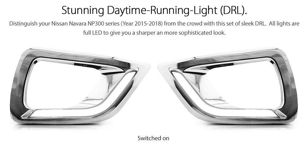 New LED Daytime Running Light DRL For Nissan Navara D23 NP300 Kit Fog Lamp