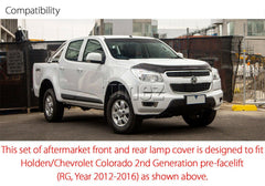Front Tail Rear Light Lamp Cover Black Holden Colorado RG MK1 2012-2016 Front Tail Rear Light Lamp Cover Black Holden Colorado RG MK1 2012-2016