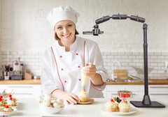 Arkon Pro Phone Stand for Live Streaming Baking Crafting Stamping and Art or Tutorial Videos Black Retail