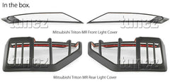 Matte Black Front Rear Tail Light Lamp Covers For Mitsubishi Triton MR 2019 2020 Matte Black Front Rear Tail Light Lamp Covers For Mitsubishi Triton MR 2019 2020