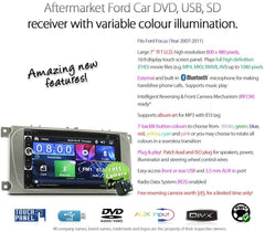 Car DVD Player for Ford Focus Mk2 2009 2010 2011 Radio Stereo Head Unit USB MP3 Silver or Black Fascia Kit