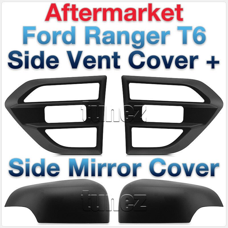 Ford Ranger PX MK2 T6 2015 2016 Matte Matt Black Side Vent Mirror Cover M-Sport Ford Ranger PX MK2 T6 2015 2016 Matte Matt Black Side Vent Mirror Cover M-Sport