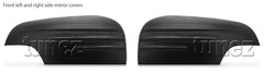 Matte Matt Carbon Black Mirror Cover Ford Ranger Everest PX T6 MK2 MK1 Wildtrak