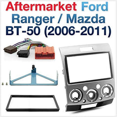 Trim Facia Kit Fascia Dash Panel Double-DIN Compatible with Ranger PJ PK Year 2006-2011 and BT-50 UN Year 2006-2011