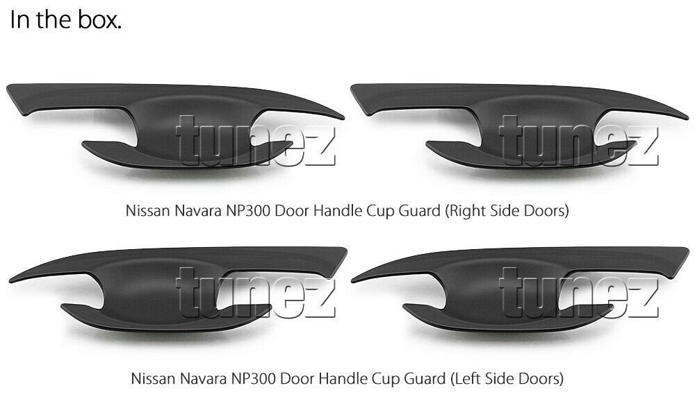 4x Door Handle Cup Guard Cover Matt Black For Nissan Navara NP300 D23