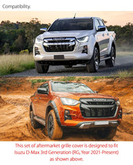 Black Grille Cover Guard Protector For Isuzu D-Max DMax RG 2020 2021 2022 Grill Black Grille Cover Guard Protector For Isuzu D-Max DMax RG 2020 2021 2022 Grill