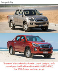 Matt Black Keyless Smart Door Handle Cover For Isuzu D-Max DMax RT50 RT85 MUX Matt Black Keyless Smart Door Handle Cover For Isuzu D-Max DMax RT50 RT85 MUX