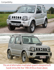 Full Set Front Rear Mud Flaps Splash Guard For Suzuki Jimny SN 1998-2018 Sierra