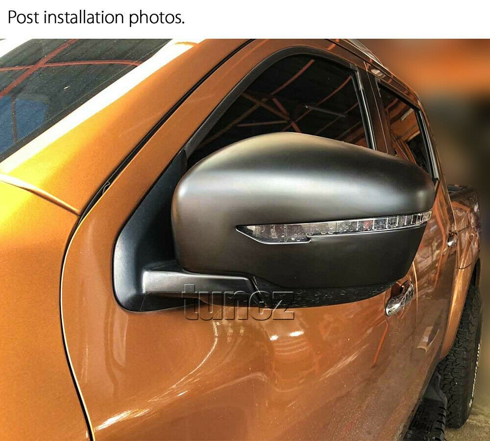 Matte Mat Black Edition Side Mirror Cover For Nissan Navara NP300 D23 STX