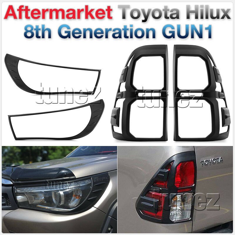 Front Tail Rear Light Lamp Cover For Toyota Hilux 2016 2017 2018 Black Eyelid Front Tail Rear Light Lamp Cover For Toyota Hilux 2016 2017 2018 Black Eyelid