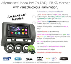Car DVD MP3 Player For Honda Jazz Fit GD Stereo Radio CD MP4 USB Fascia Kit ISO